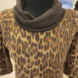 Neiman Marcus Cashmere Collection Leopard Sweater